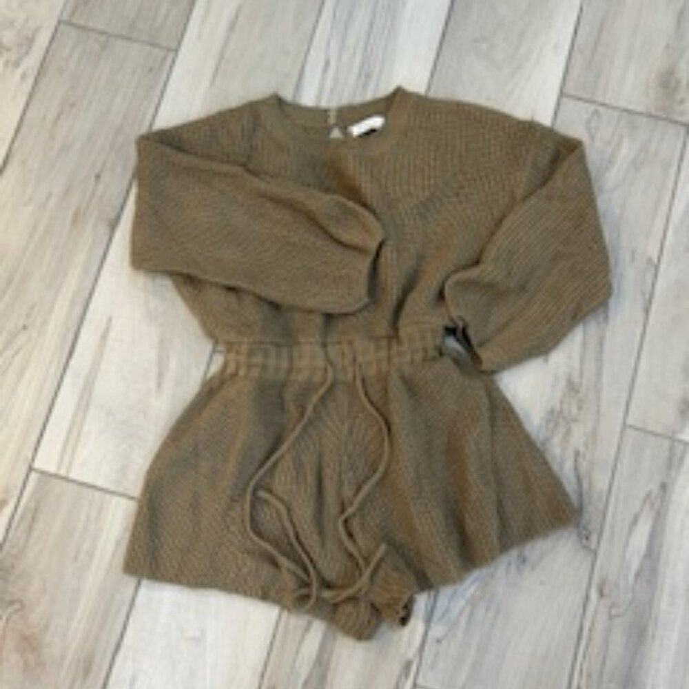 Mabel Khaki Sweater Romper